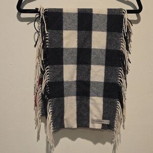 Burberry Gray and Burgundy Cream Plaid Scarf Happy Scarf